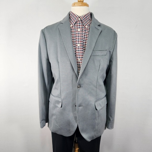 Construct Other - Construct Mens Sport Coat Blazer Two Button Knit Stretch Slim Fit Size 46R / XXL